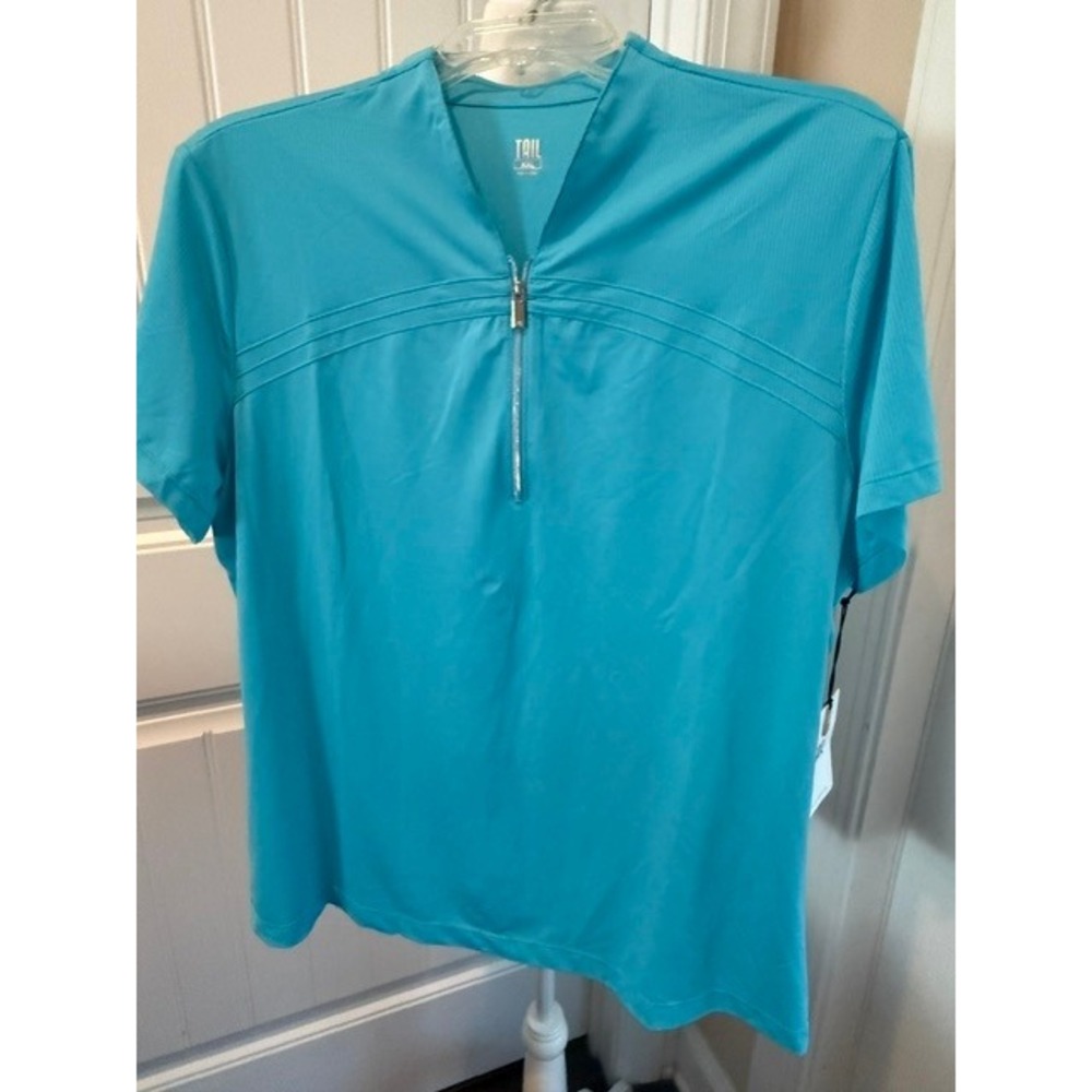 Tail Activewear Lassie V-Neck Z Polo Oceana Blue UPF 50 Golf Shirt XXL GD0752